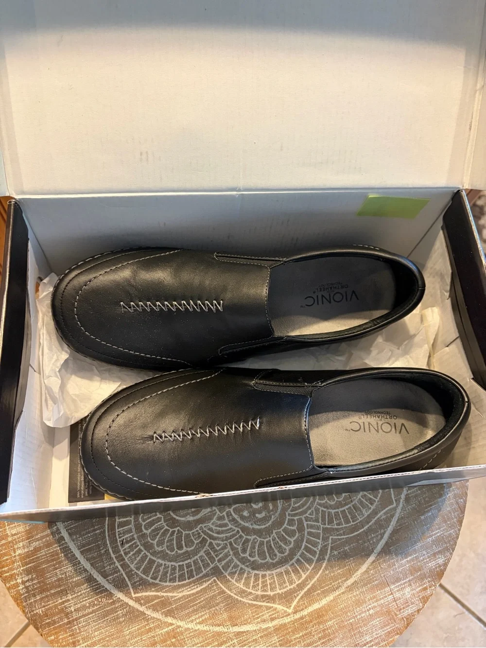 Vionic Black Women's Leather Slip-On Loafers 2